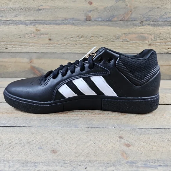 adidas Tyshawn Men's Casual Skate Leather Shoes Core Black White - Picture 7 of 12